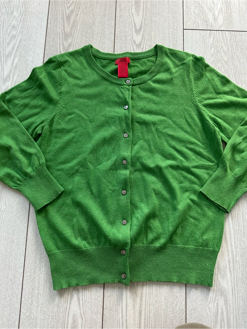 Joe Bright Green Crewneck Button-Front Cardigan
